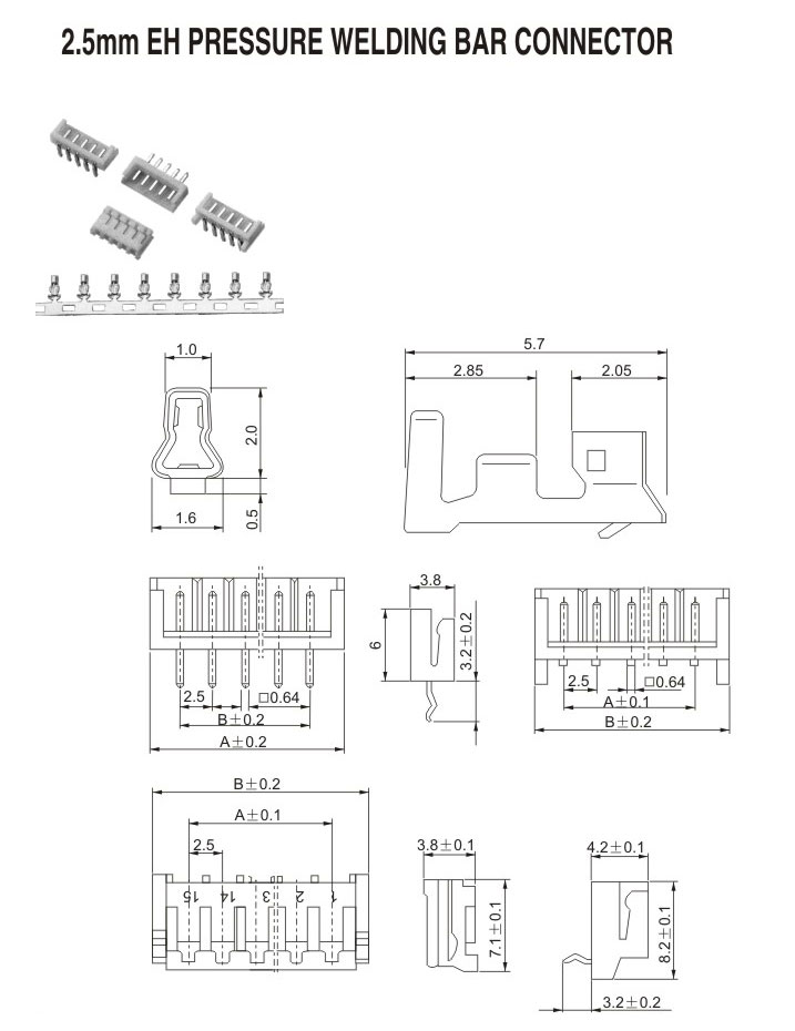 2.5mm EH PRESSURE WELDING BAR CONNECTOR