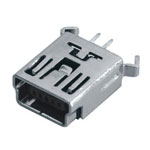 MINI USB 5P母座B Type 180&deg;DIP