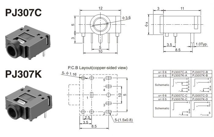 PJ307C/PJ307K(图1)
