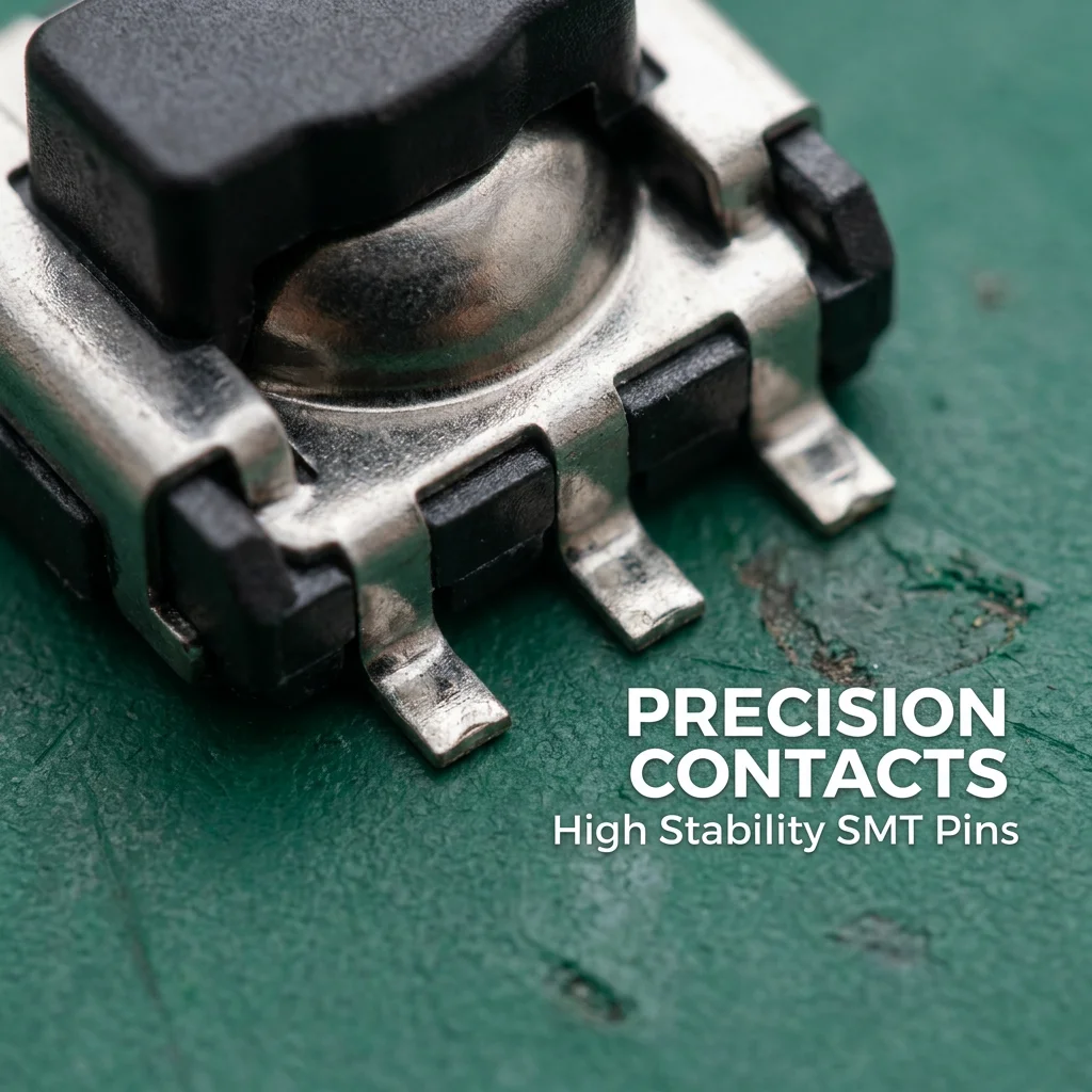 SMD 2P switch button, without bracket, can be installed on the printed circuit board of China manufacturer, 3x4x2, small scale switch, brass material, 12V.