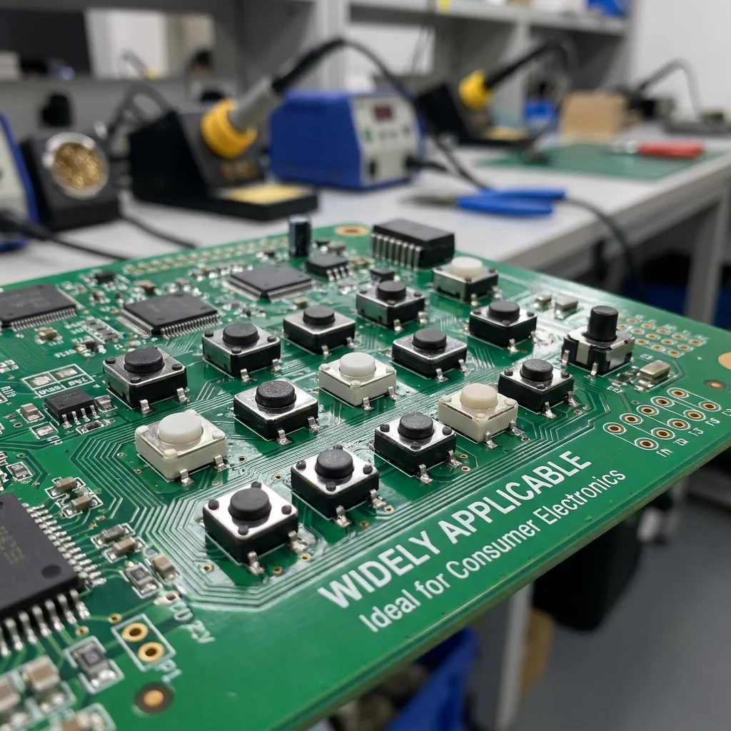 SMD 2P switch button, without bracket, can be installed on the printed circuit board of China manufacturer, 3x4x2, small scale switch, brass material, 12V.