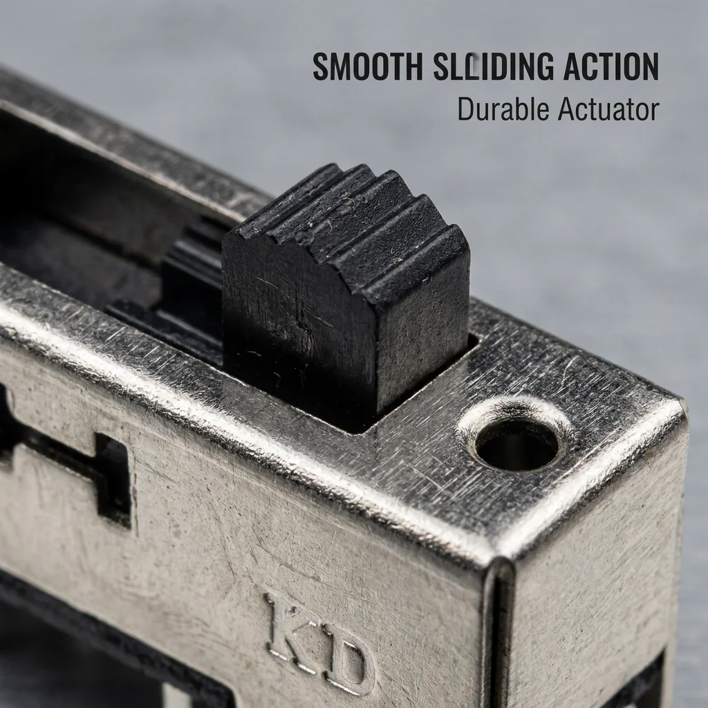 High-quality 4-position SPST sliding switch, 50V DC 0.3A, used for telecom and factory direct delivery.
