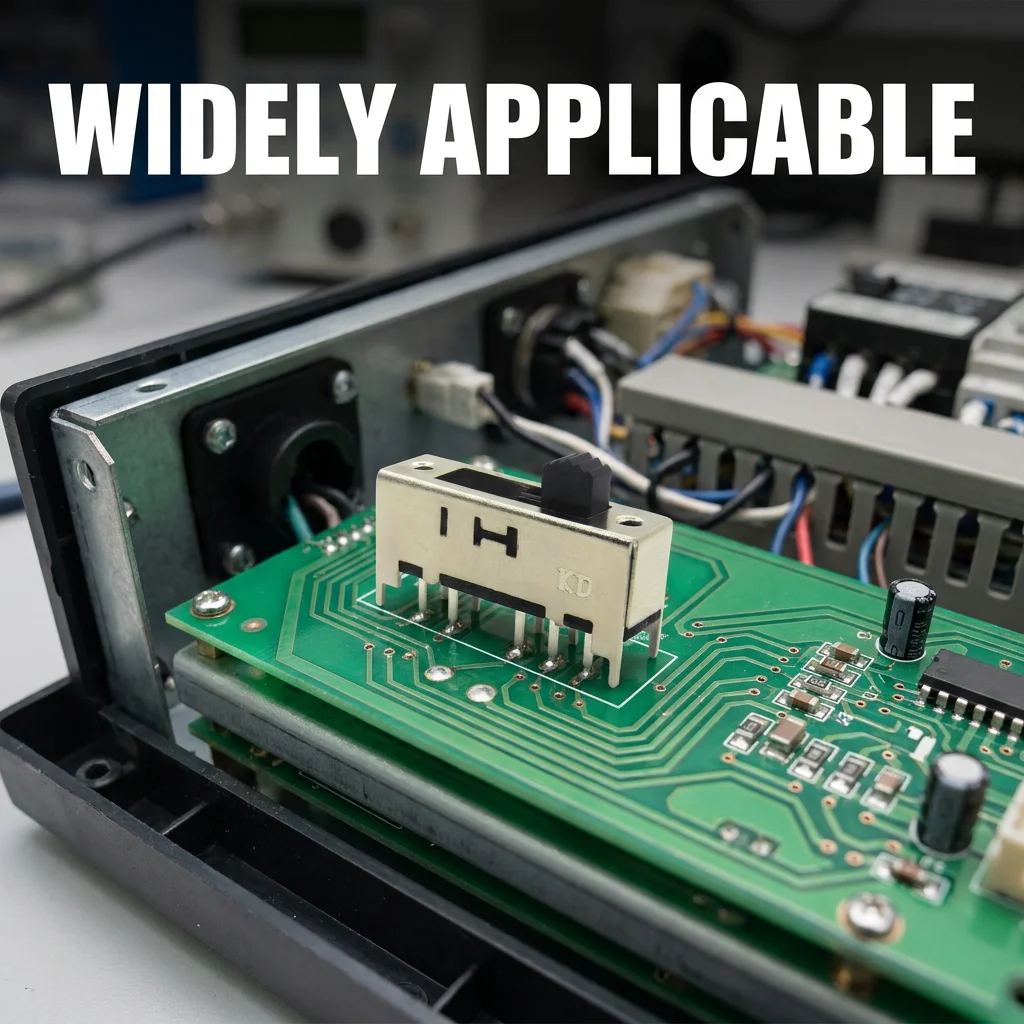 High-quality 4-position SPST sliding switch, 50V DC 0.3A, used for telecom and factory direct delivery.