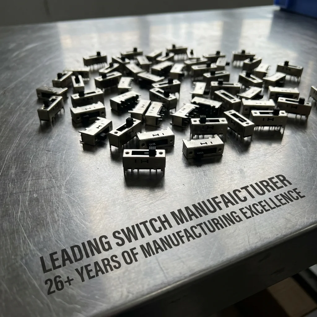 High-quality 4-position SPST sliding switch, 50V DC 0.3A, used for telecom and factory direct delivery.