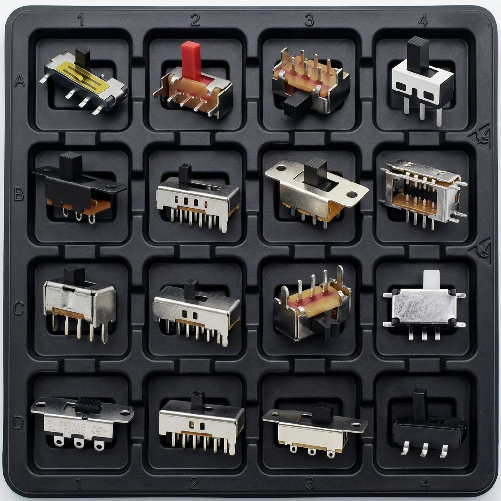 High-quality small 3-touch 1P2T 2 position sliding switch SS12D00G3 50V DC 0.5A 3mm