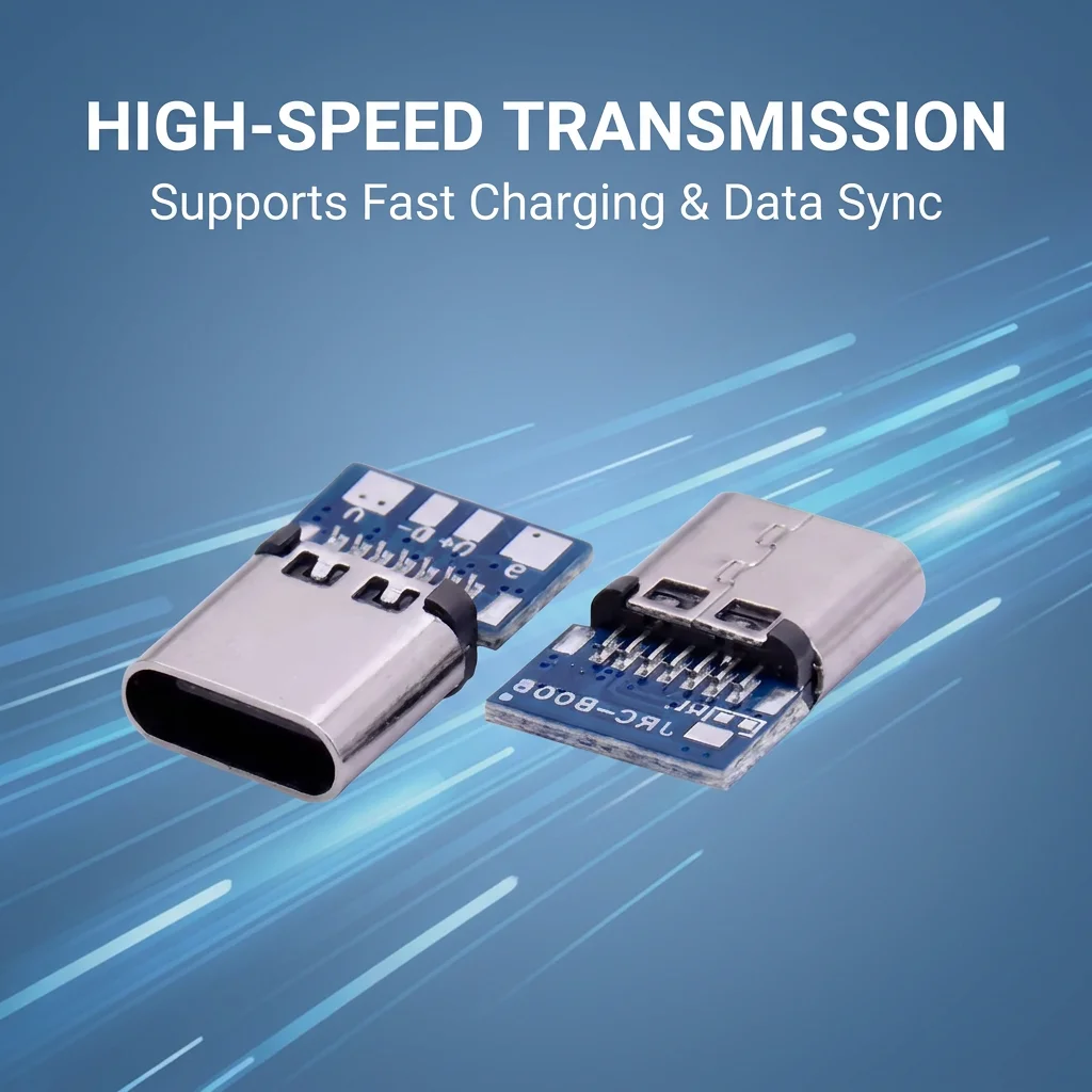 16-pin (female) adapter to USB Type-C charging, USB Type-C 16pin connector.