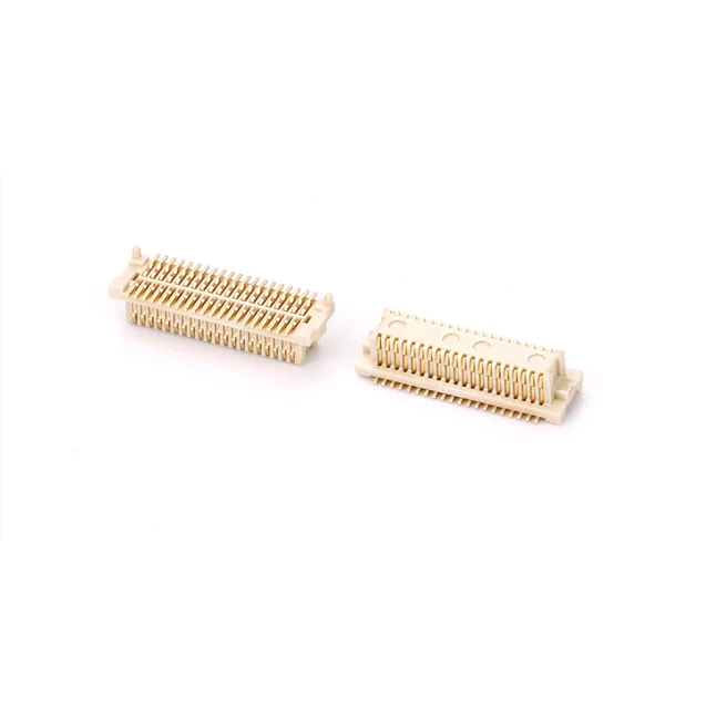 Double-row BTB connectors (male/female) with a spacing of 0.5 mm are used for PCB connection.