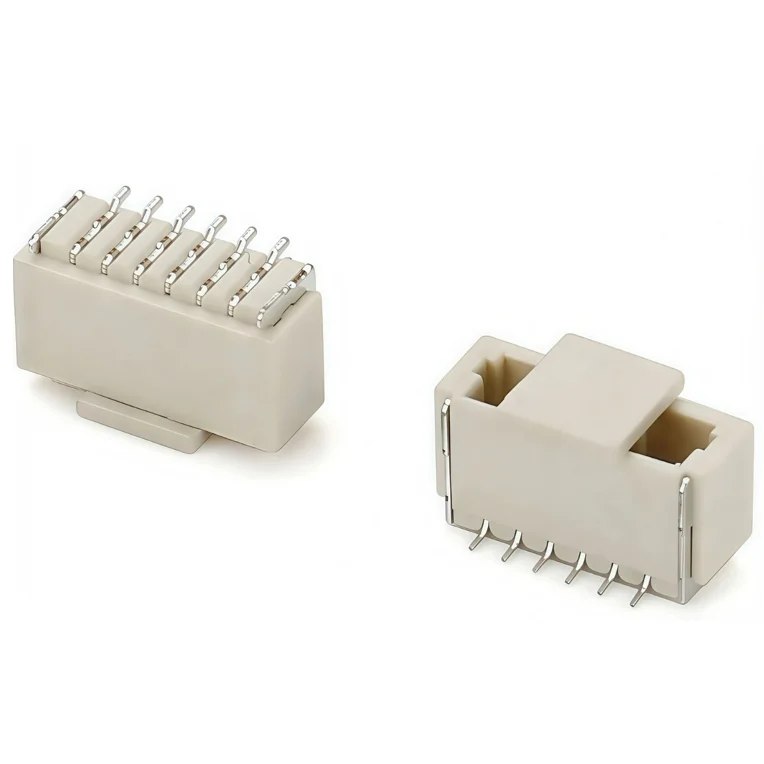 High-performance 2.0 mm SMT slot, horizontal slot, for SMD components, four-wire connector for printing board.