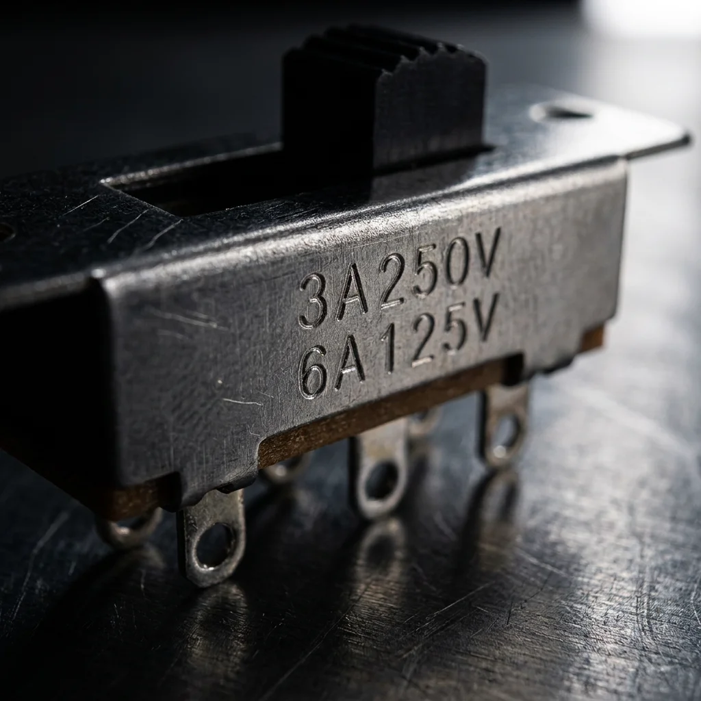 SS23F19 2A 125 V AC vertical rotor switch, 6-pin, DP3T, mating terminal