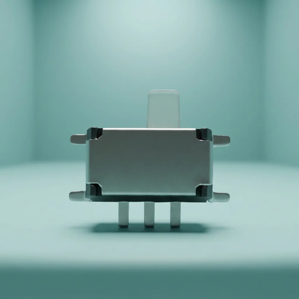 Micro slide switch 1P2T MSK12C03 with white handle, 7 pins, height 1.50mm, maximum voltage 12V.