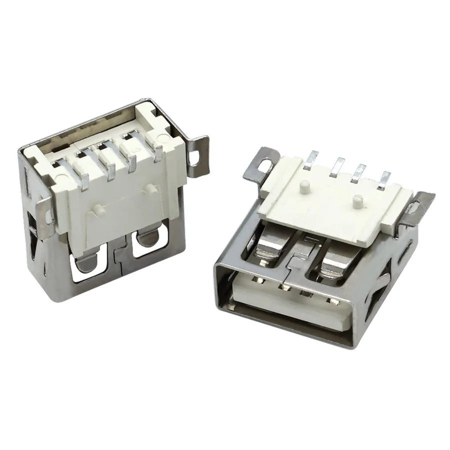 USB Type-A connector, 2-pin, copper alloy, 500V AC, socket, screen, economical.