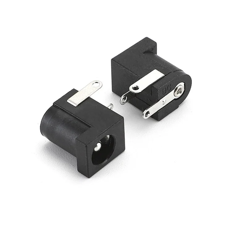 DC005 miniature PCB charging converter socket 5.5/2.5/2.1 mm 5521/5525 copper contact and ABS package terminal.