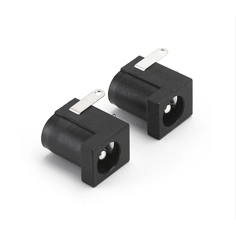 DC005 miniature PCB charging converter socket 5.5/2.5/2.1 mm 5521/5525 copper contact and ABS package terminal.