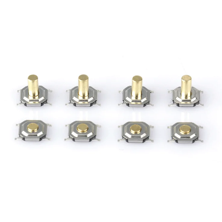 TS-1187 touch button switch, waterproof, instant, SMT type, 4 contacts, metal.