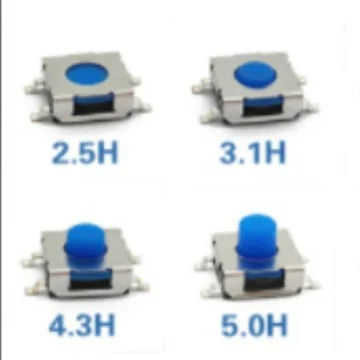 SMT 12V temperature-resistant button switch, 4 contacts, various specifications, used for control system (category: switch).