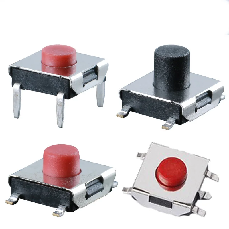 Tactile PPA LCP 6.2*6.2 backlit touch switch, black and red, miniature, bracket