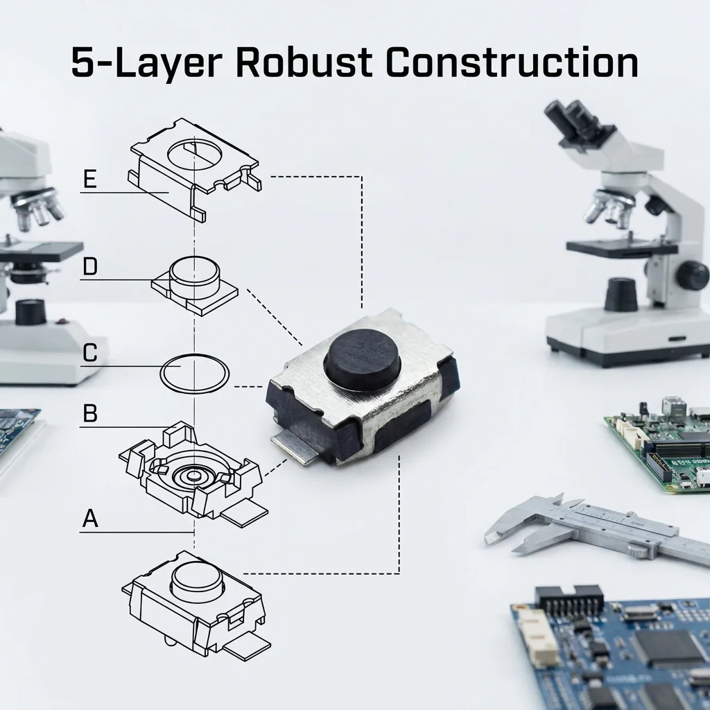 YZA-009 touch button 12V, plastic, 3*4*2.0/2.5MM,2 touch, SMD, microswitch, 1NO, household appliances and electronic products.