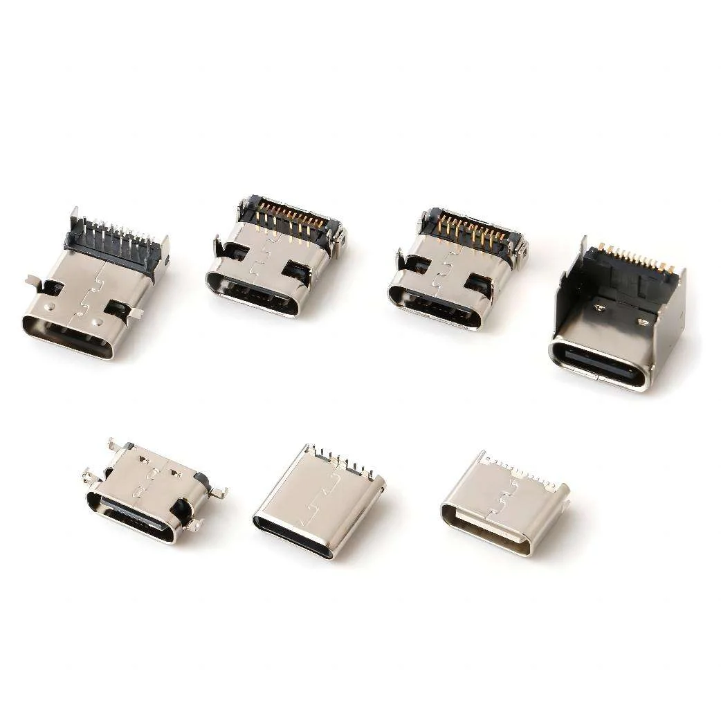 Type-c plug, 6-pin, right-angle dip c-type-usb type-c plug.