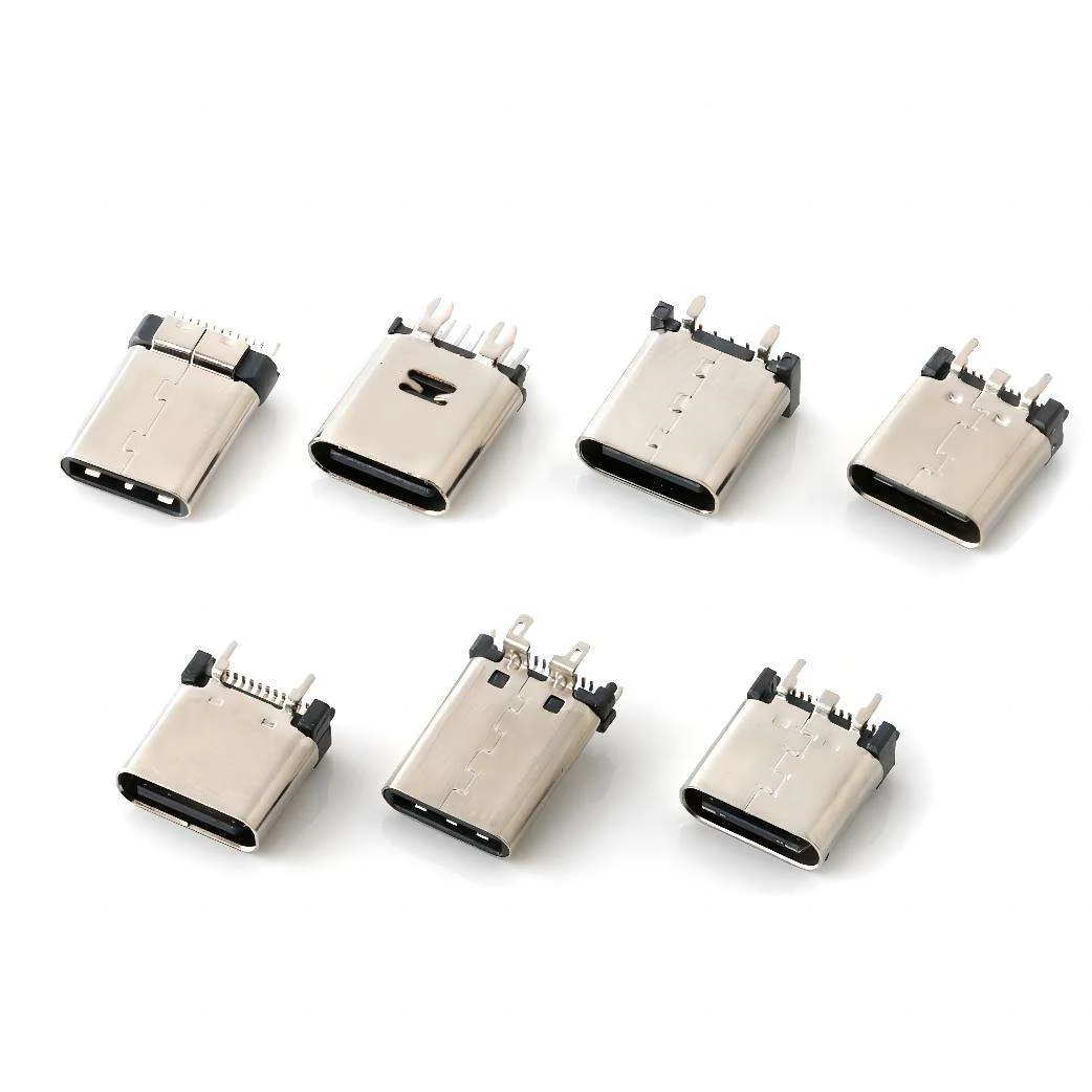 Type-c plug, 6-pin, right-angle dip c-type-usb type-c plug.