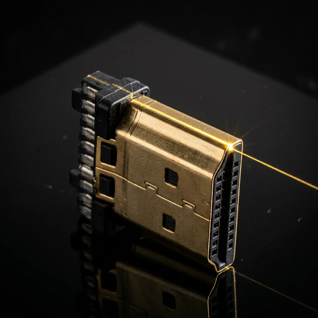 HDMI (HDMI) 20-pin plug for audio and video signals.