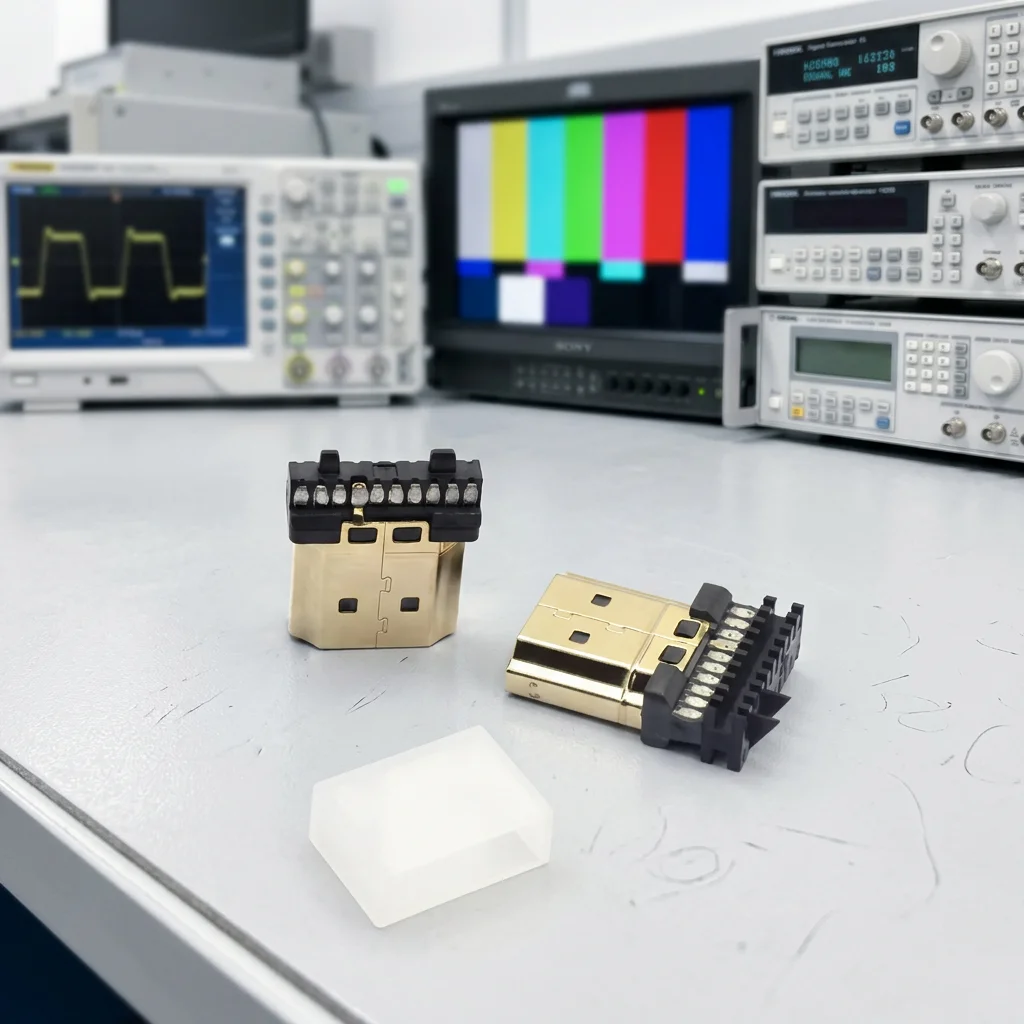 HDMI (HDMI) 20-pin plug for audio and video signals.