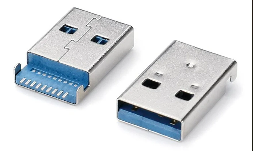 USB 3.0 slot, 180 degrees, 9 pins, 15.0mm, DIP/SMT, flat USB 3.0 slot.