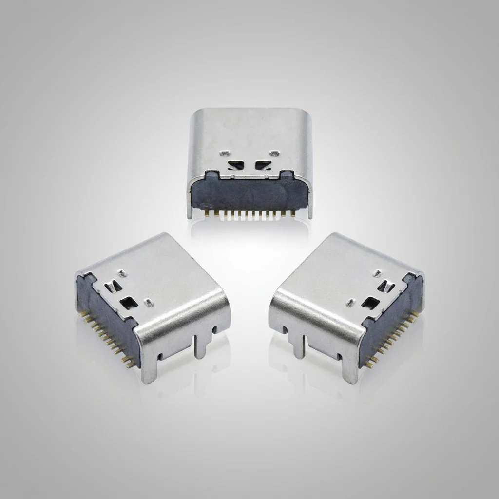 Fast charging female USB connector, audio connector, 16-pin Type-C connector, driver connector, BPL connector.
