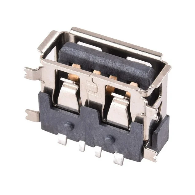4-pin short-circuit slot, landscape, surface mount (SMT),USB slot