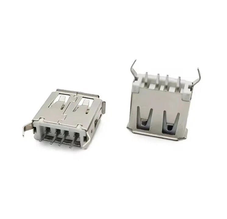 USB Type-A 2.0, socket, 4-pin, vertical DIP, 180 degrees, l = 15mm, copper alloy connector, PBT, 1.5A