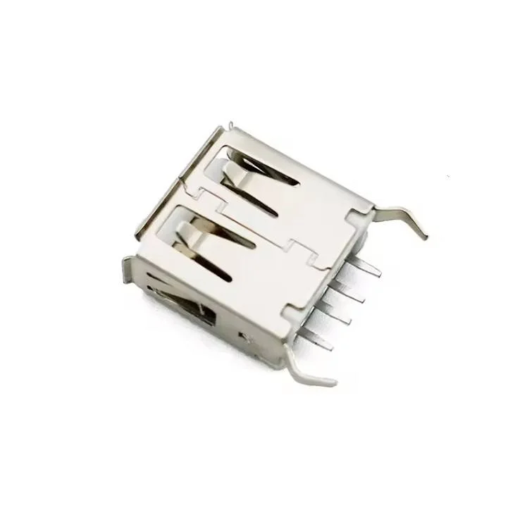 USB Type-A 2.0, socket, 4-pin, vertical DIP, 180 degrees, l = 15mm, copper alloy connector, PBT, 1.5A