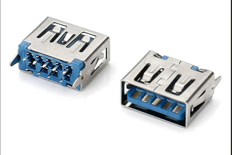 USB 3.0 Type-A connector (female) for vertical installation, USB 3.0, 13.7mm.