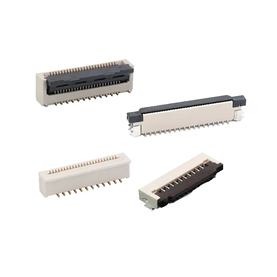 1 mm FPC 4-30 Pin horizontal connector for assembling printed board and flexible flat cable.