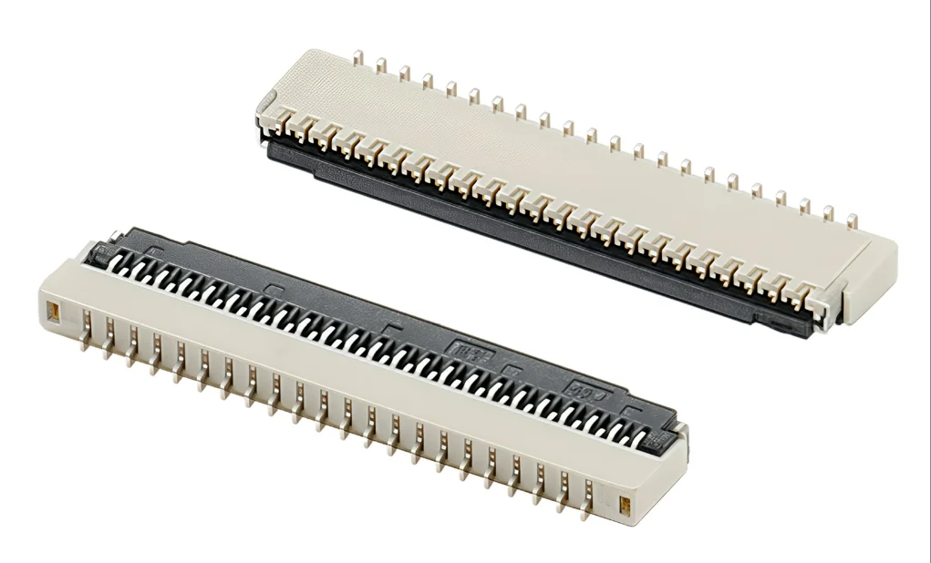 Ultra-lightweight flexible SMT connector for FPC/FFC cable with vertical and horizontal Flip Cover.