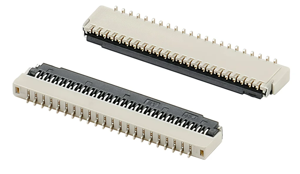 Ultra-lightweight flexible SMT connector for FPC/FFC cable with vertical and horizontal Flip Cover.
