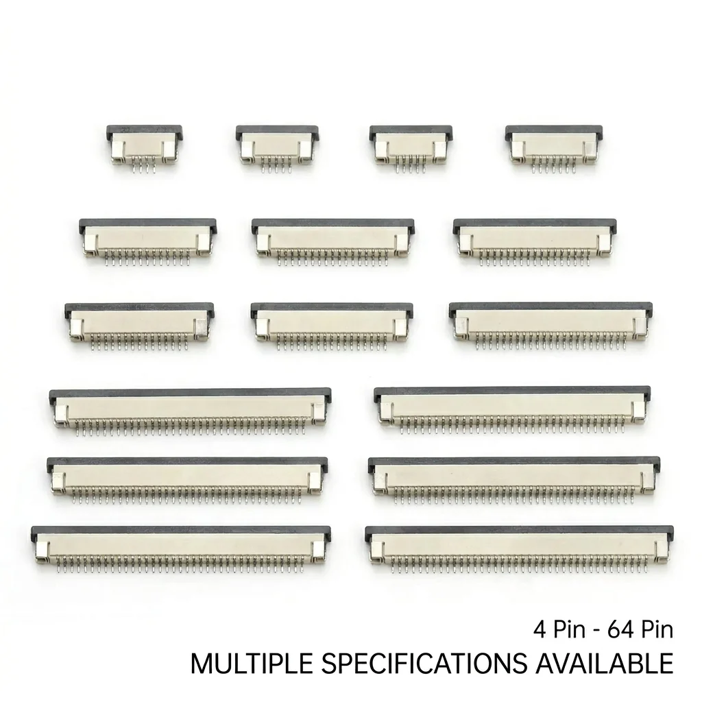 FPC connector, 1.0mm per order, factory wholesale, ZIF Flip-lock type, suitable for mobile phones and GPS devices.