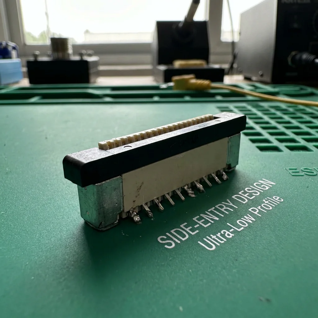 Horizontal plug for stepping 1,25mm, 10-pin, single wire, with locator and pins, delivered from the factory.