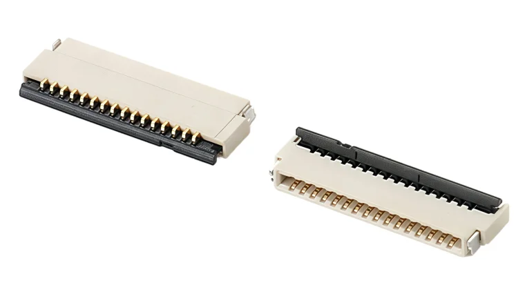 FPC slots, 1.25mm apart, horizontal, SMT type, Flip-lock fixed, FFC/FPC slots, 1.0mm apart.