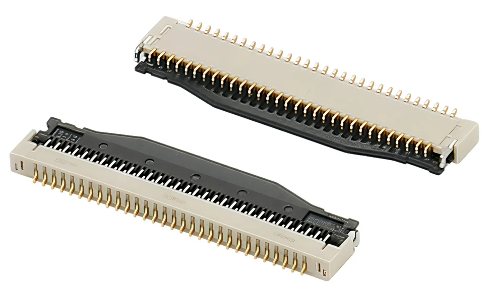 Ultra-light FPC and FFC connectors, with folding cover, fixed vertically and horizontally, used for SMT connectors of flexible cables.