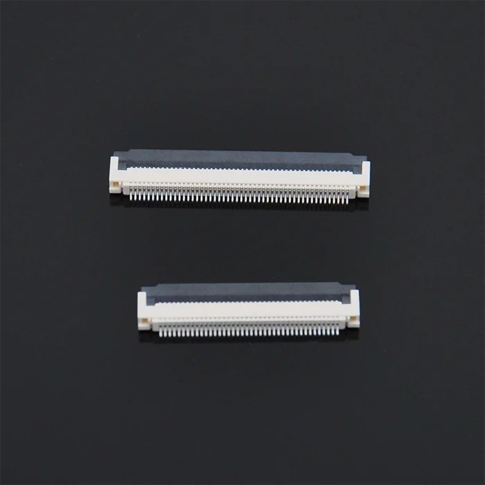 High reliability brass fittings for FPC SMT connectors, 0.5mm, low specification, Flip-Lock fixed, lower contact, phosphor bronze.