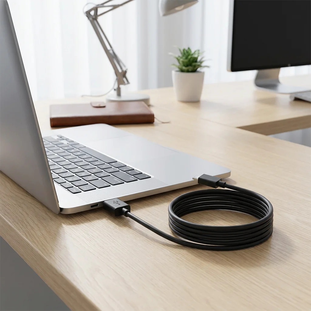 USB-A flat cable (plug)-USB Type-C (power supply), used for data transmission and charging.